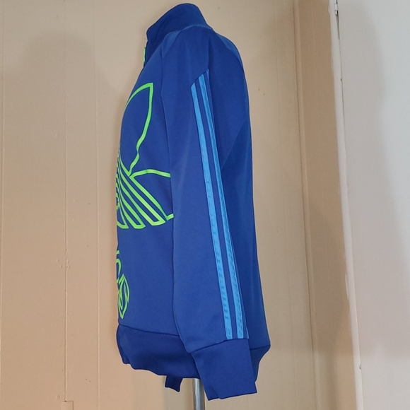 Adidas Uni-Sex Green Graphic Logo Zip-Up Jacket - Picture 4 of 6